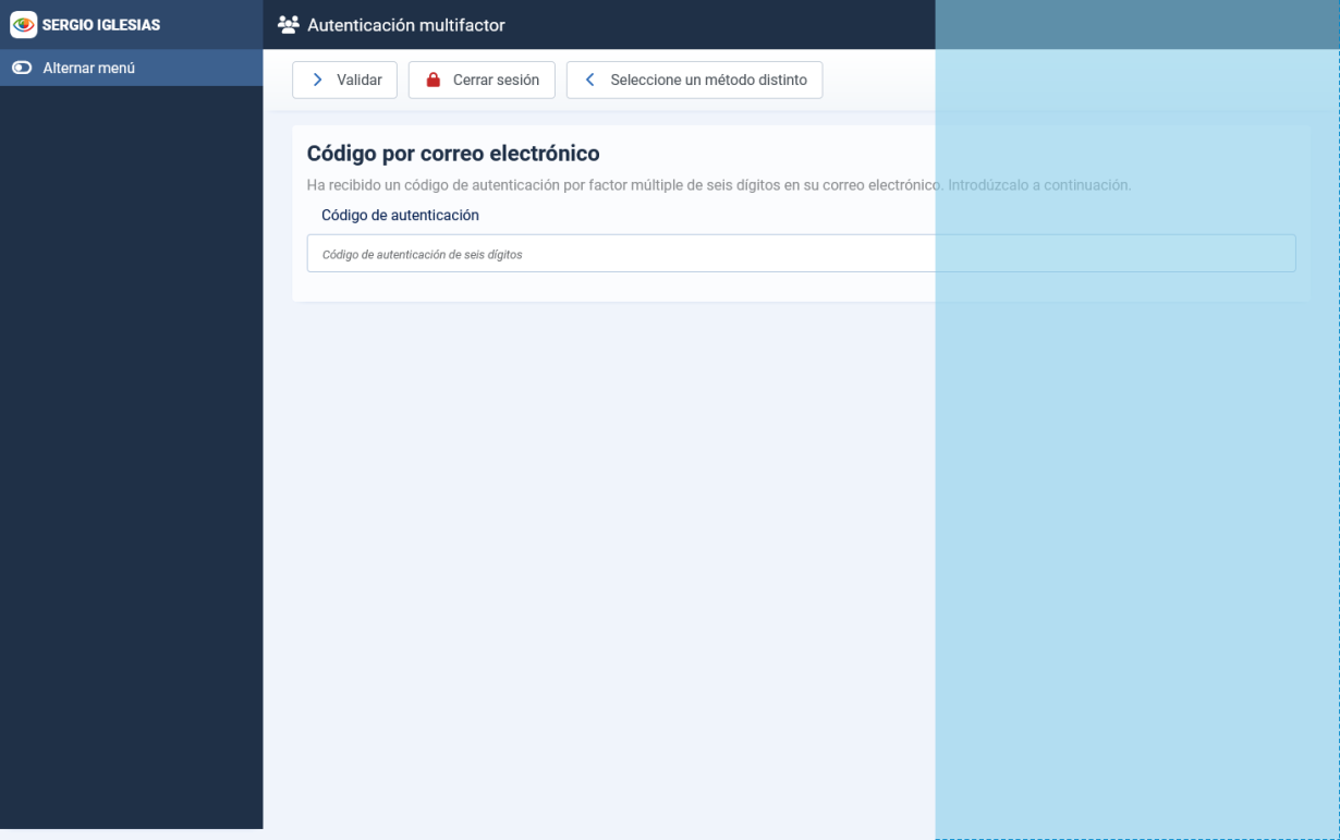 MFA Joomla - 02 solicitud de código