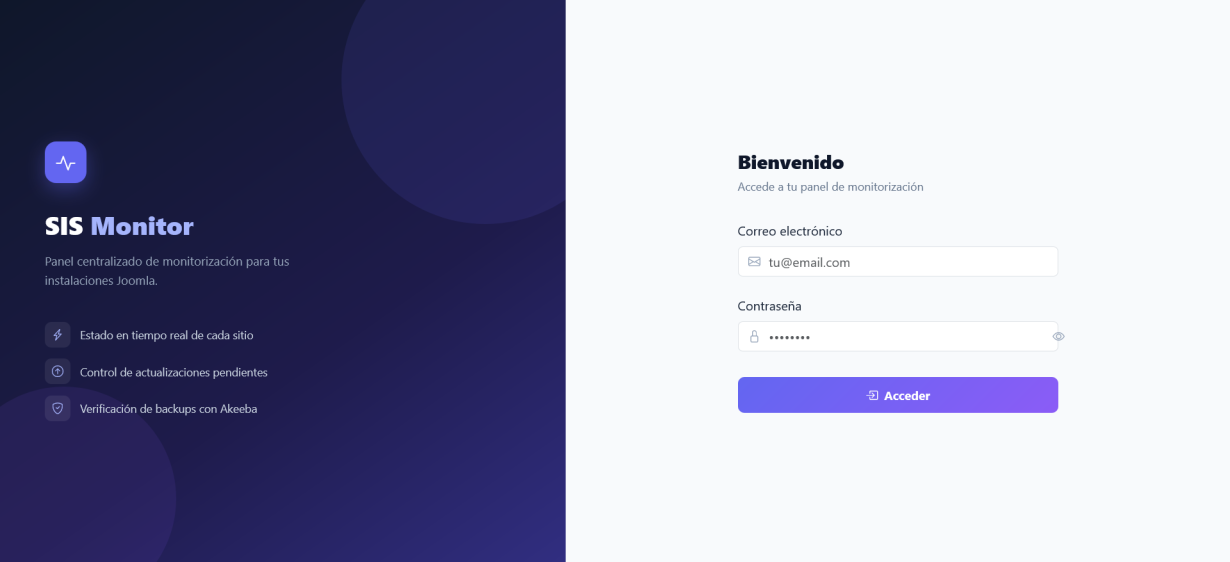 SIS Monitor - Login