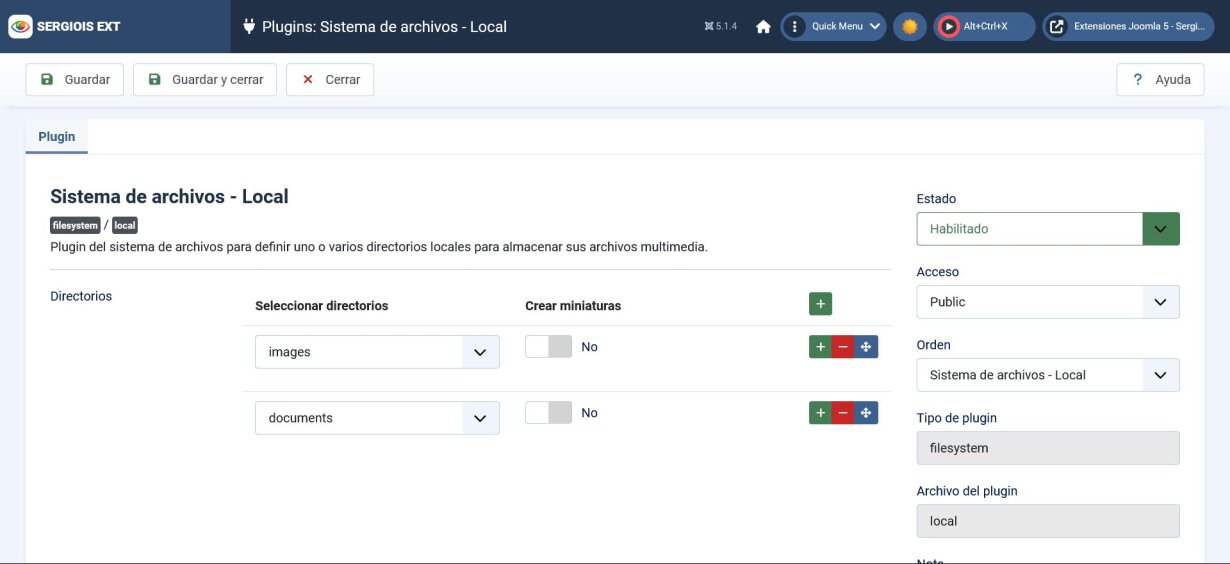 multimedia configuracion varios directorios